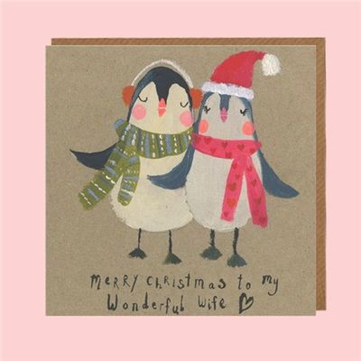 Wife Penguins Christmas Card