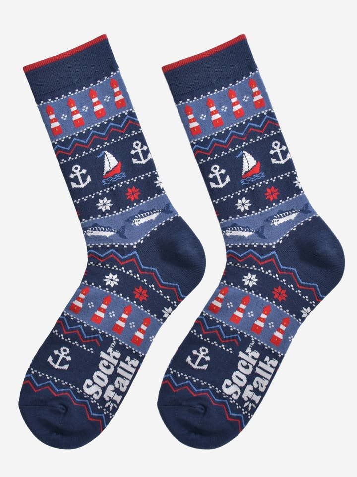 Men's Nautical Bamboo Socks (Size 7-11)