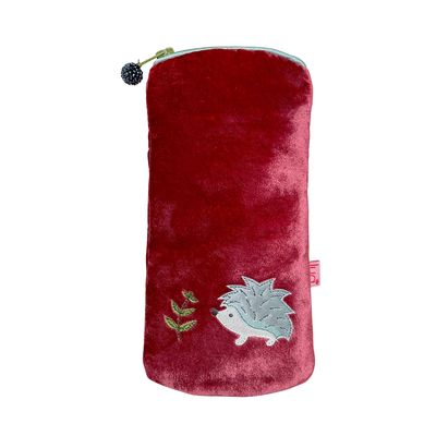 Lua Hedgehog Glasses Case - Earth Red Velvet