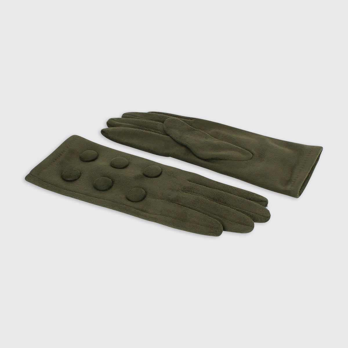 Ellen Faux Suede Gloves - Bottle Green