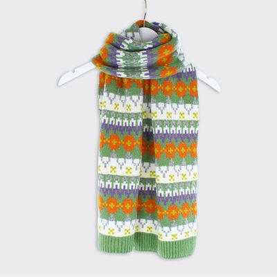 Carla Patterned Scarf - Green