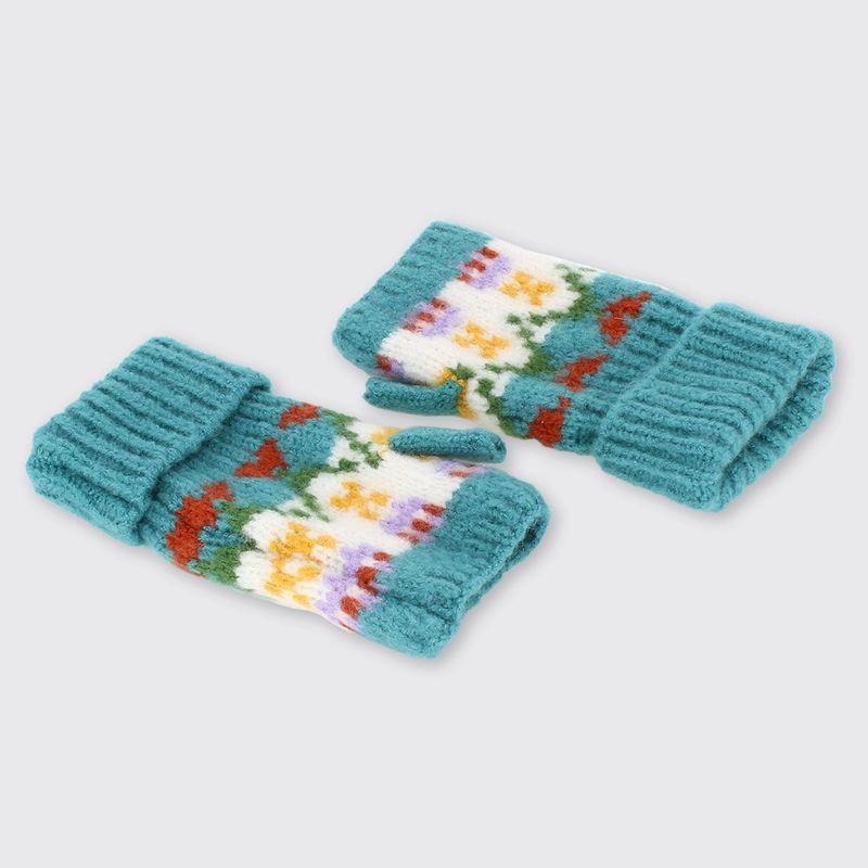 Carla Fingerless Gloves - Blue