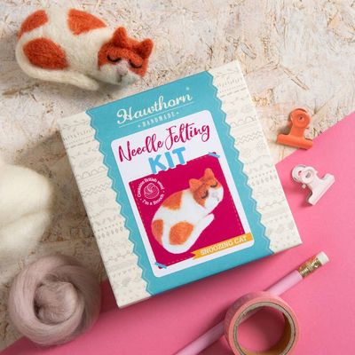 Cat Brooch Needle Felting Kit