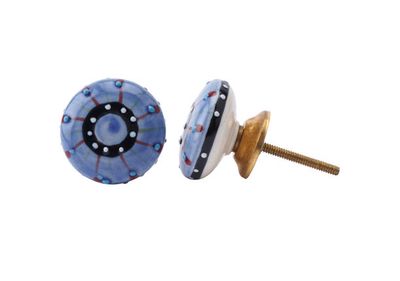 Blue And Red Abstract Drawer Pull