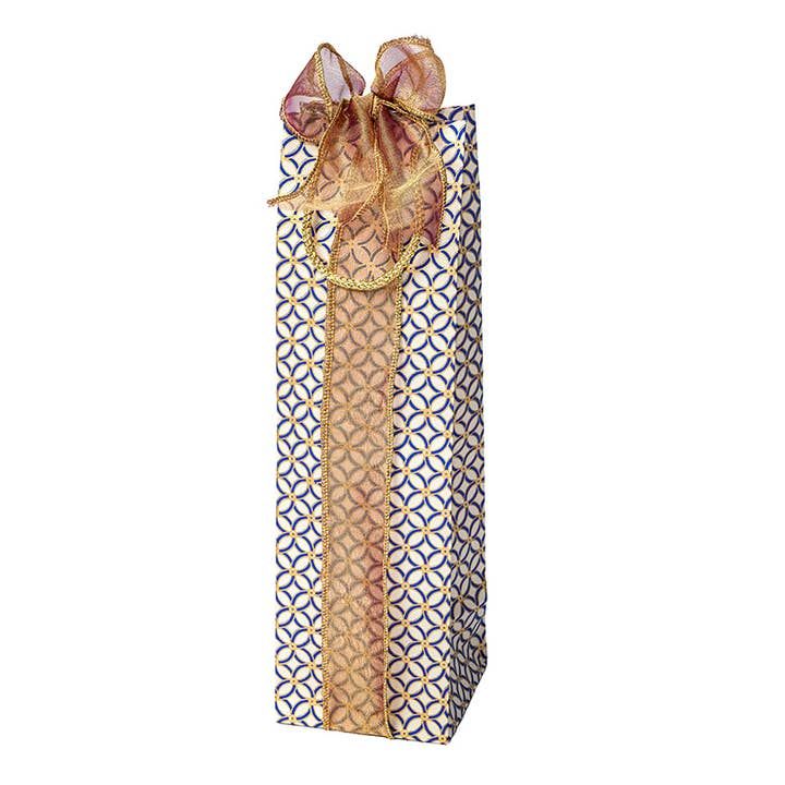 Bottle Bag - Blue Trellis