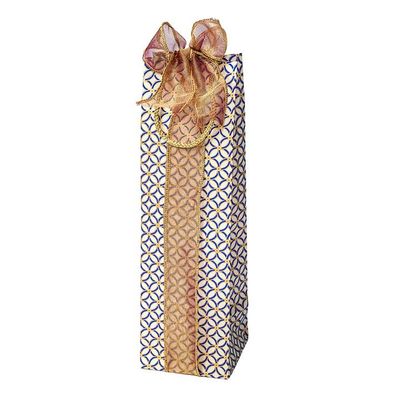 Bottle Bag - Blue Trellis