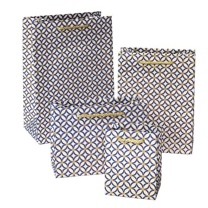 Medium Gift Bag - Blue Trellis