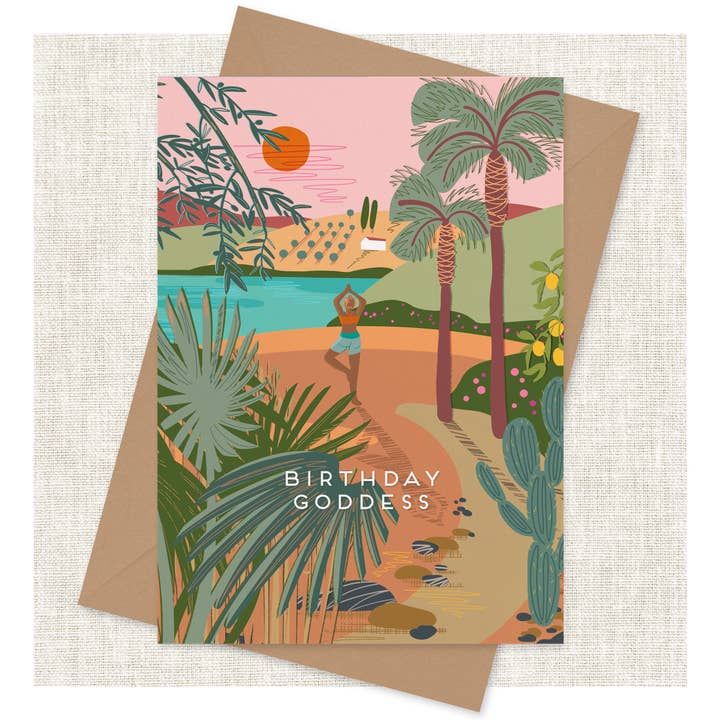 Yoga Birthday Goddess Card