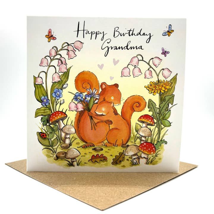 Grandma Squirrels Birthday Card