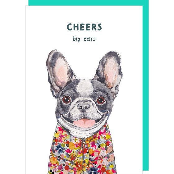 Big Ears Bulldog Card