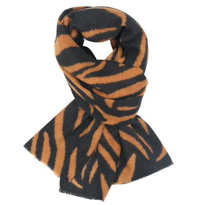 Lua Zebra Print Scarf Black &amp; Brown