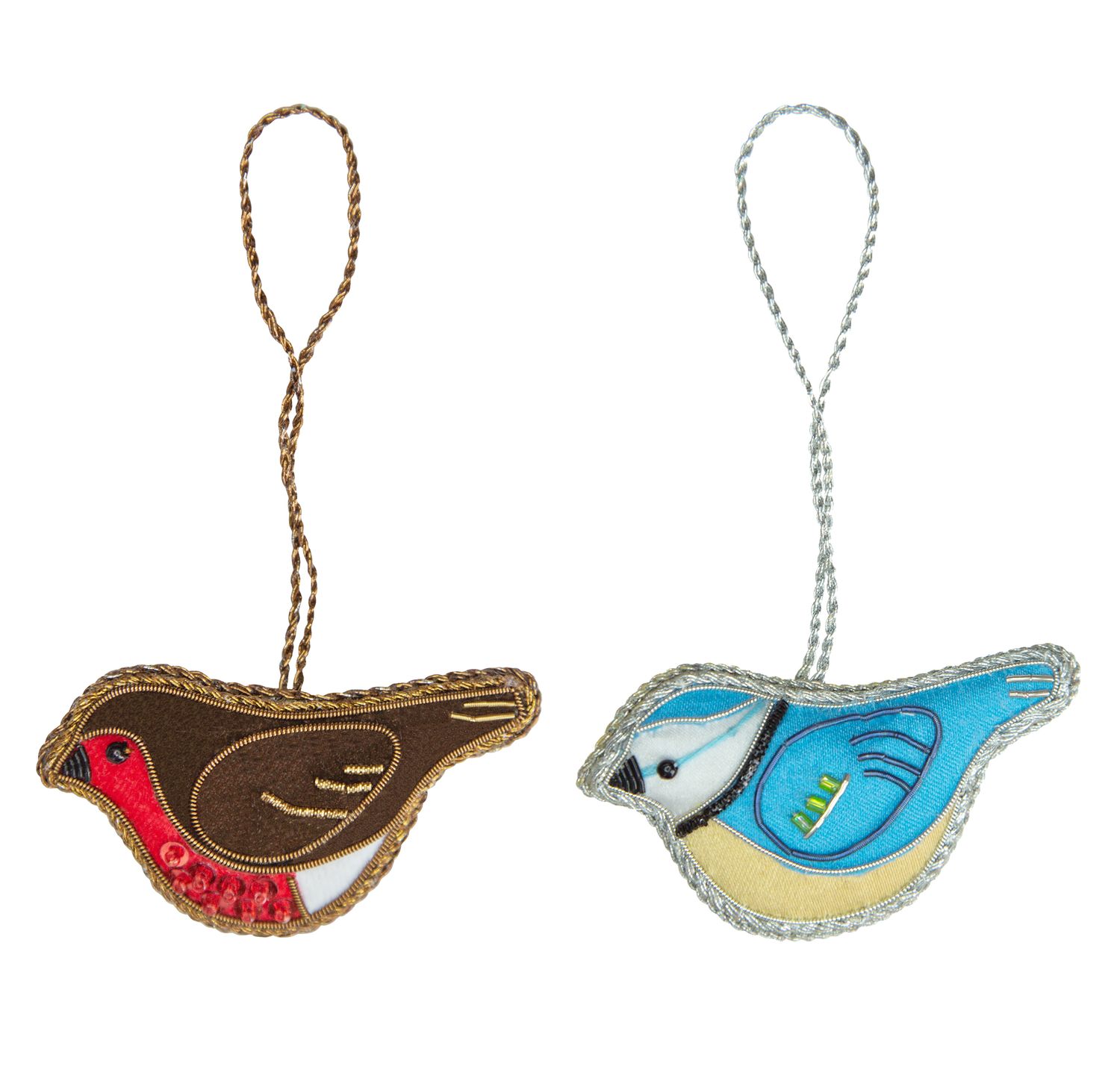 Blue Tit Embroidered Decoration