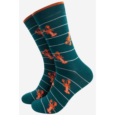 Men&#39;s Lobster Bamboo Socks - Green (Size 7-11)