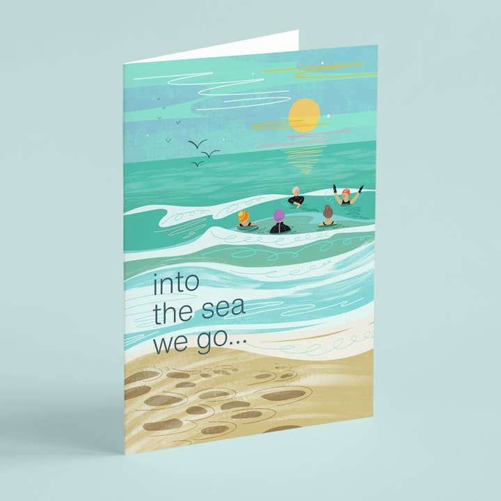 Into The Sea We Go Wild Swimming Card