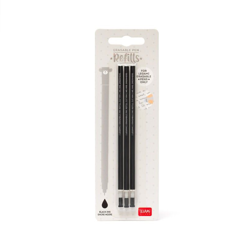 Legami Erasable Pen Refill Pack 3 - Black