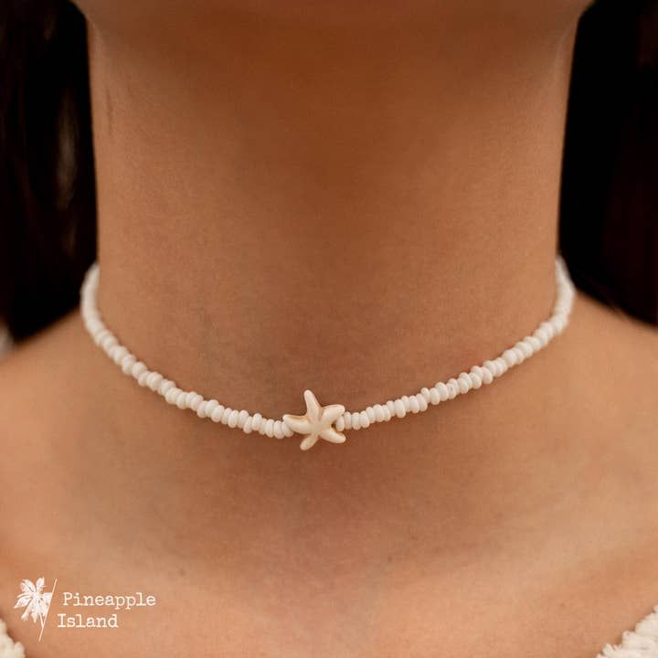 White Starfish Necklace