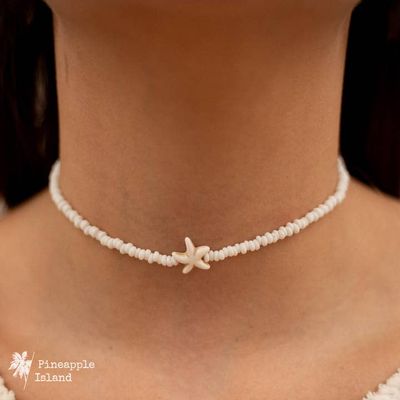 White Starfish Necklace