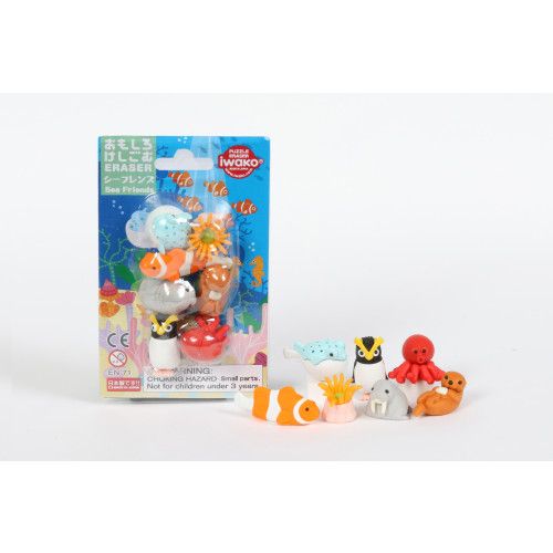Iwako Sea Friends Erasers Pack