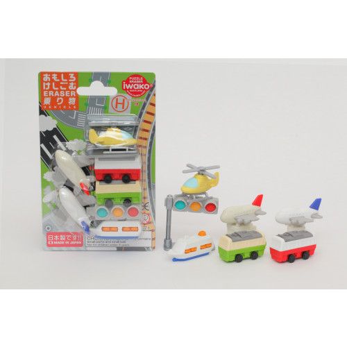 Iwako Vehicles Erasers Pack
