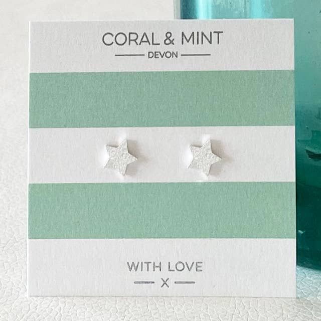 Sparkly Silver Star Studs