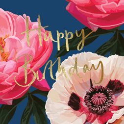 Happy Birthday Peonies Card