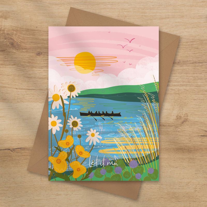 Wanderlust Card - Let It Run Gig Rowing Card