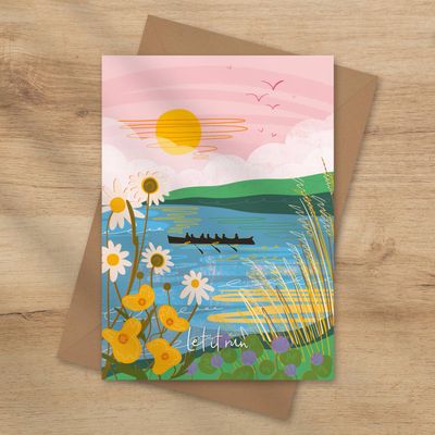 Wanderlust Card - Let It Run Gig Rowing Card
