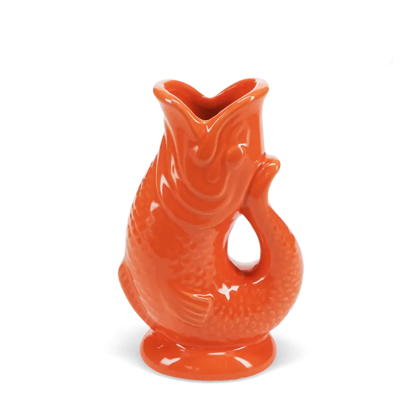 Ceramic Fish Vase - Orange