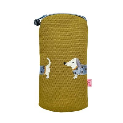 Lua Sausage Dog Glasses Purse - Khaki Canvas
