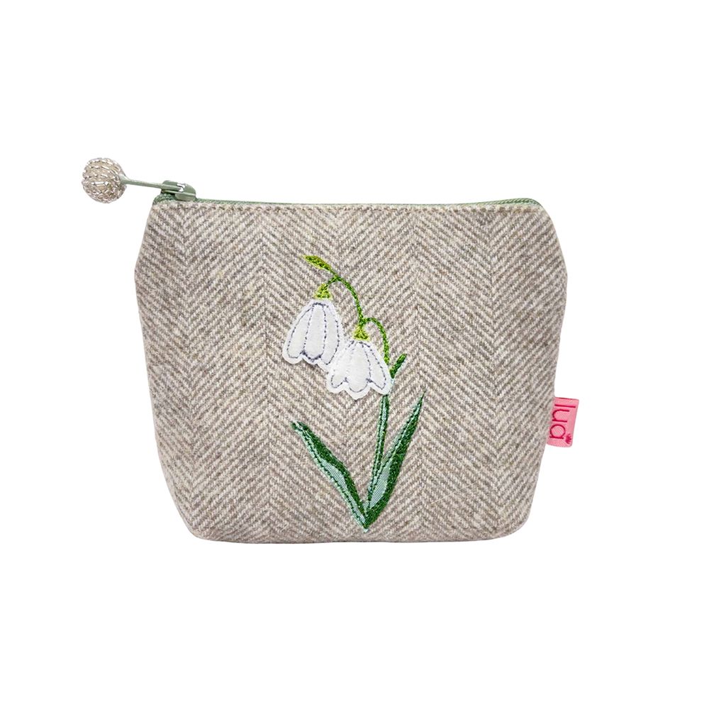Lua Snowdrop Mini Purse - Natural Herringbone