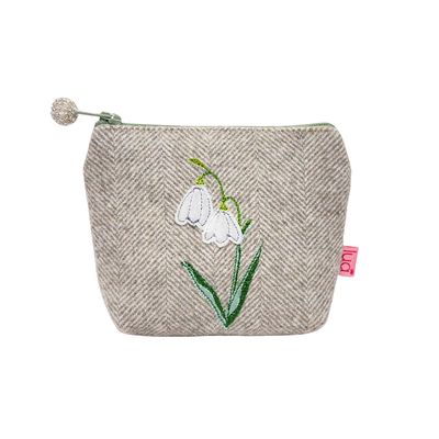 Lua Snowdrop Mini Purse - Natural Herringbone