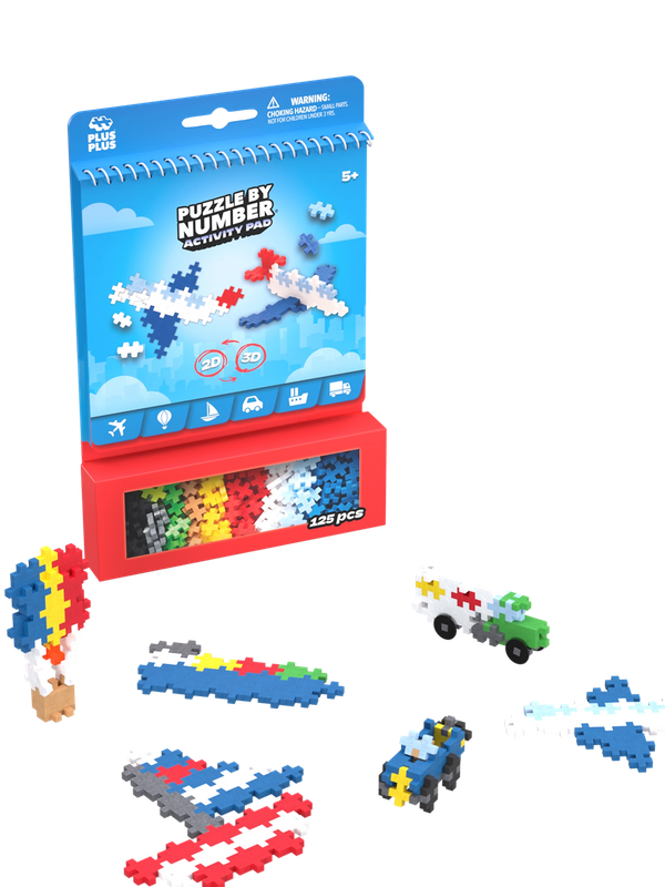 Plus Plus Puzzle By Number Activity Pad - Transportation