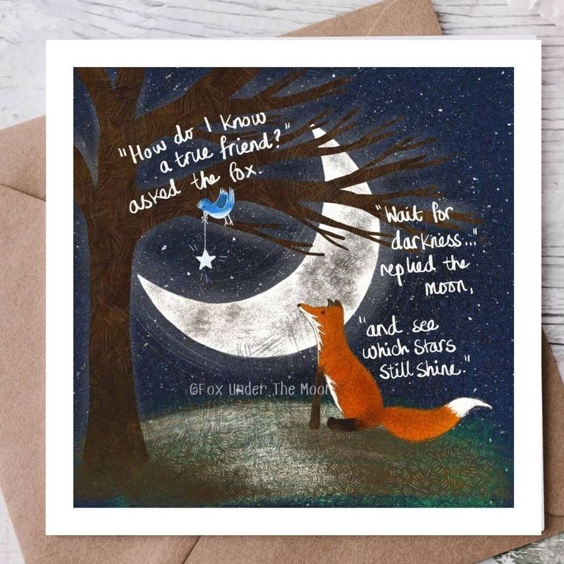 A True Friend Card By Fox Under The Moon