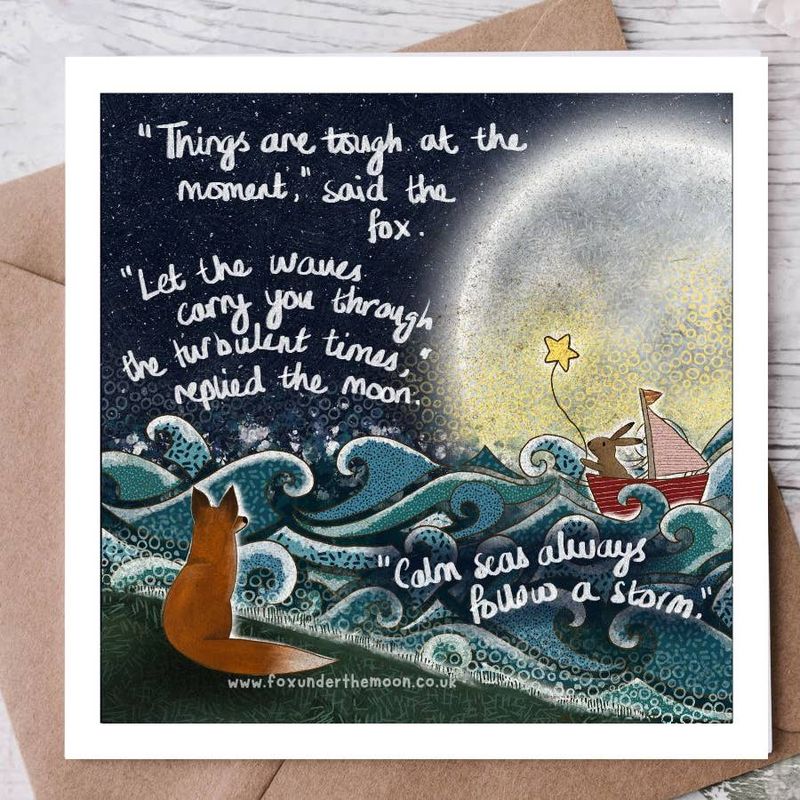 Waves Card By Fox Under The Moon