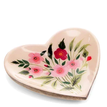 Wooden Heart Shaped Trinket Dish