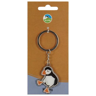 RSPB Puffin Metal Keyring