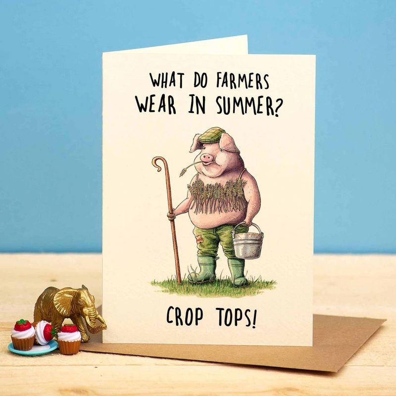 Pig Crop Top Farmer Card