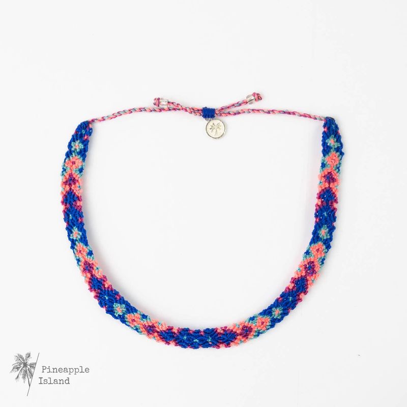 Braided Bracelet Blue &amp; Pink