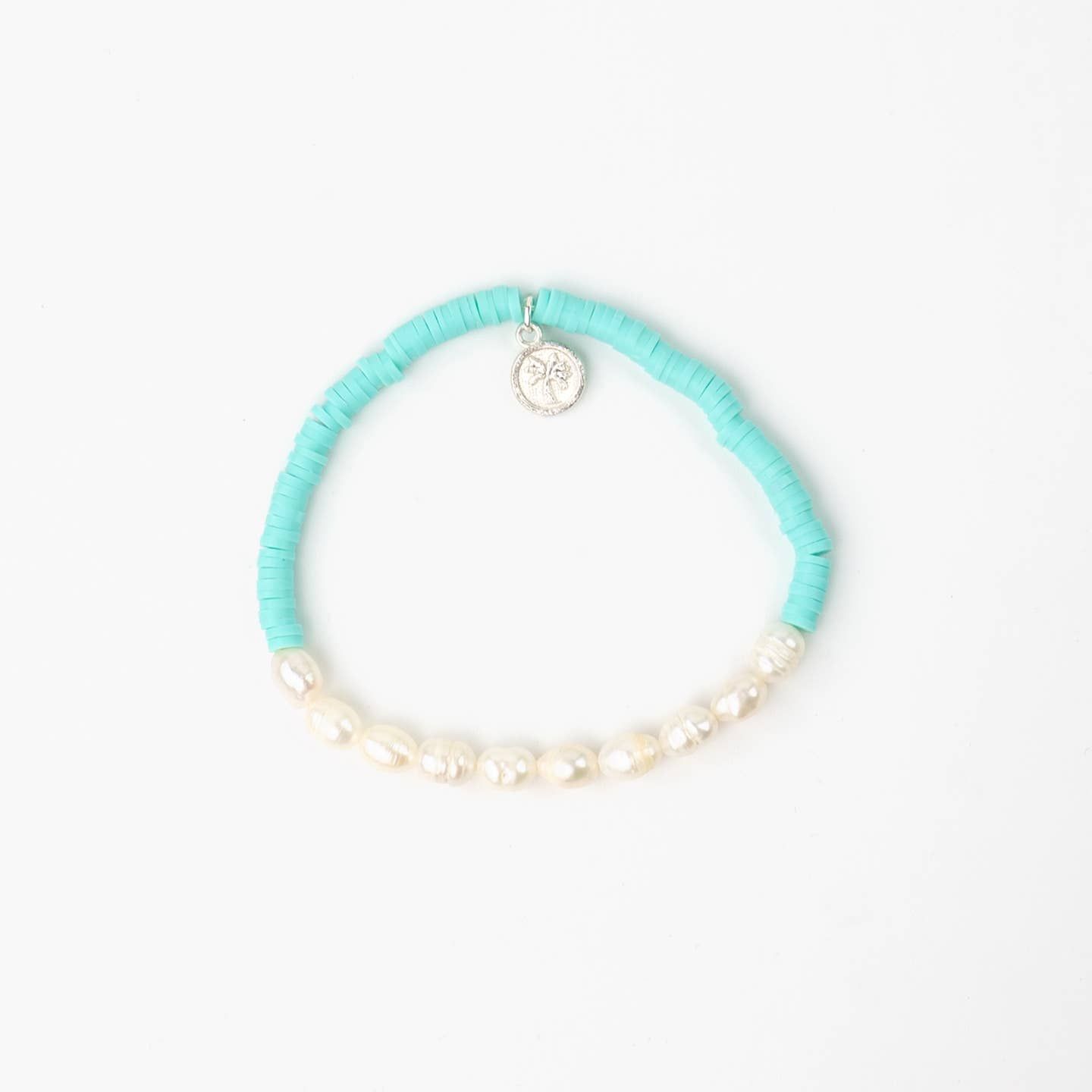 Stretch Beaded Bracelet Aqua