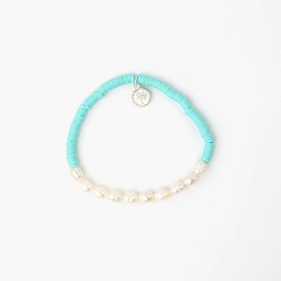 Stretch Beaded Bracelet Aqua