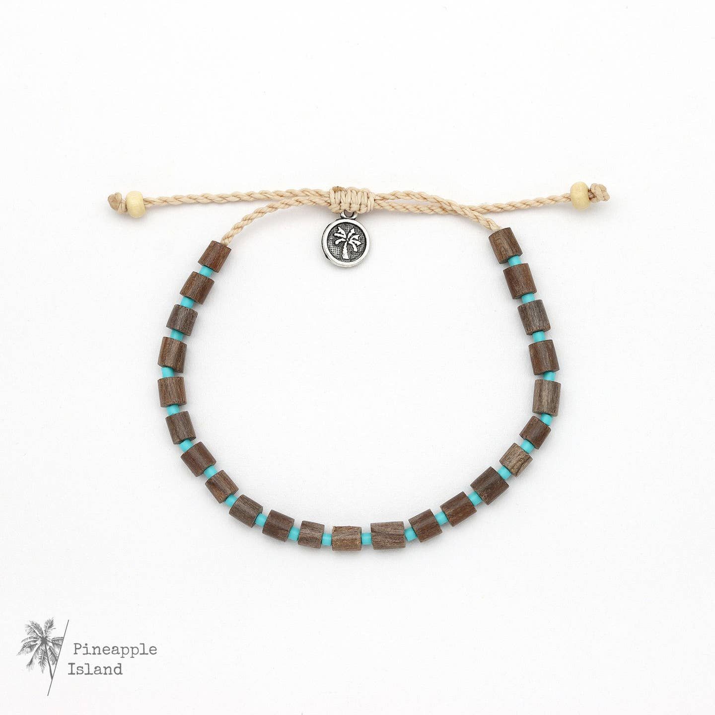 Wood Beaded Bracelet Turquoise