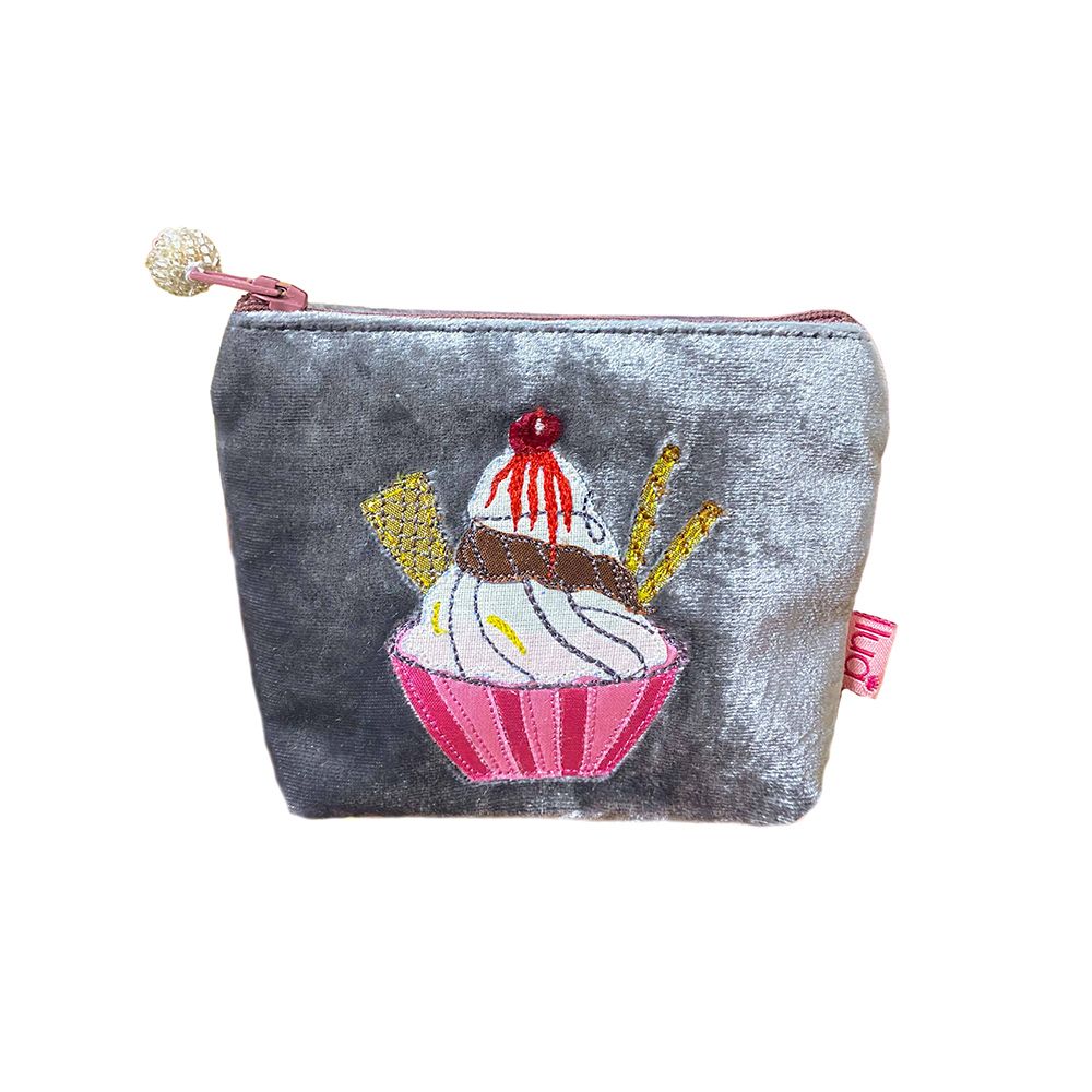 Lua Ice Cream Mini Purse - Grey Velvet
