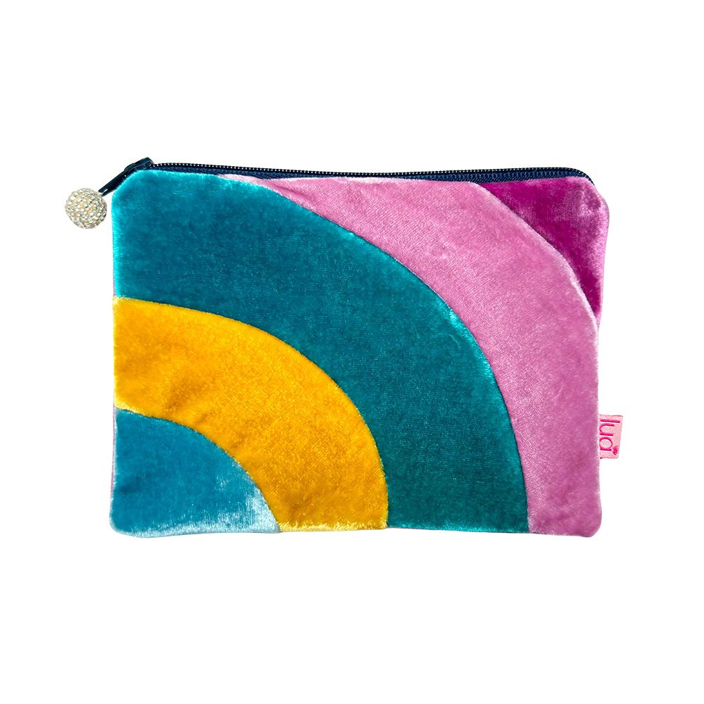 Lua Rainbow Patch Velvet Purse