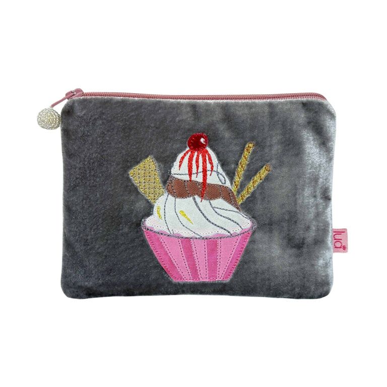 Lua Ice Cream Purse - Grey Velvet