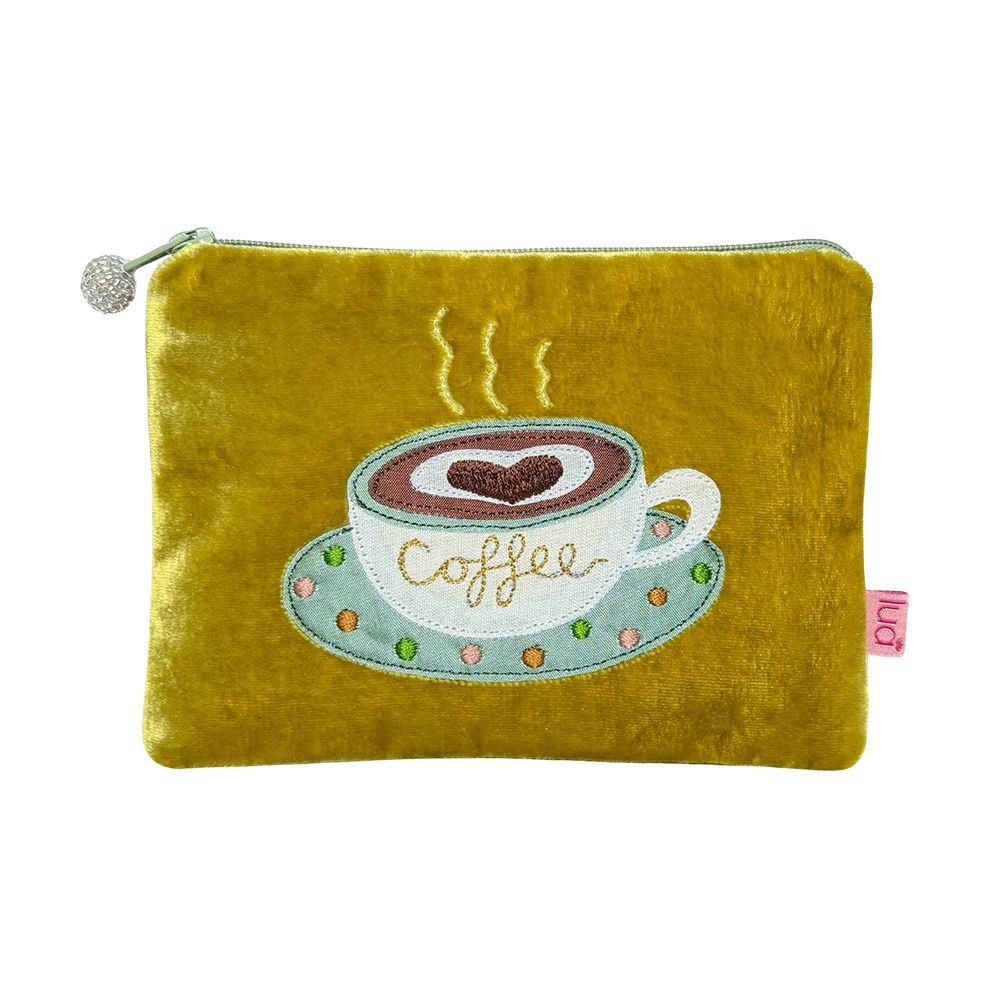 Lua Coffee Cup Purse - Mustard Velvet