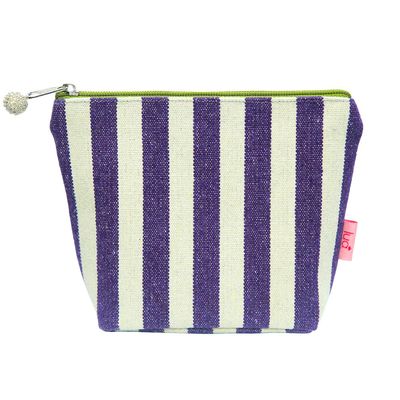 Lua Seaside Stripe Cosmetic Bag - Navy Canvas