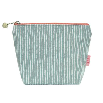 Lua Stripe Cosmetic Bag - Grey Canvas