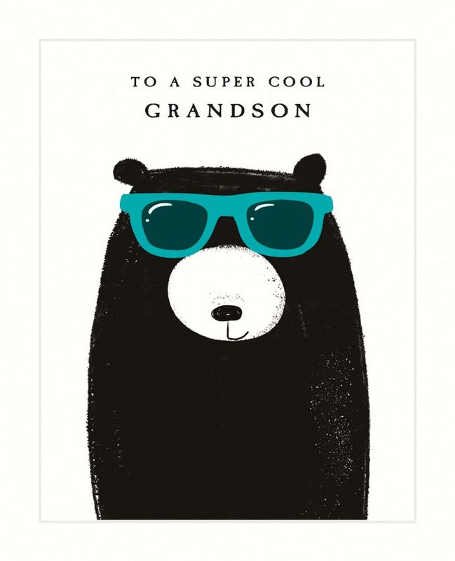Bear Grandson Sunglasses Birthday Card