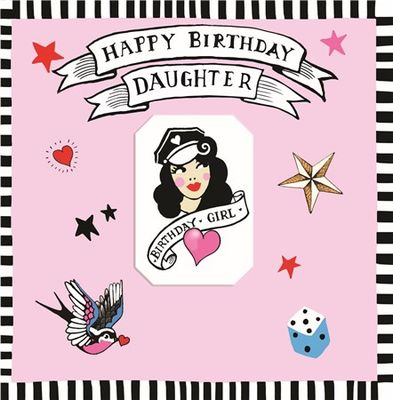 Daughter Birthday Girl Tattoo Card