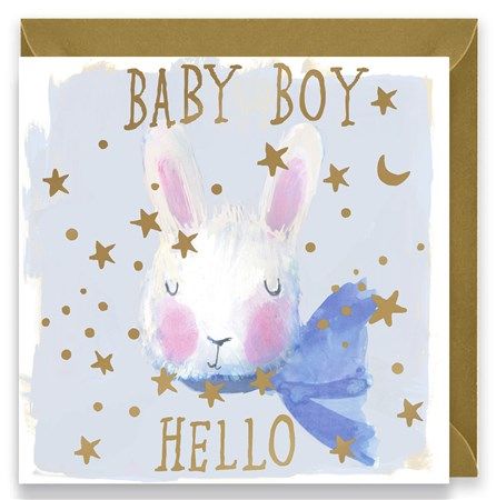 Baby Boy Rabbit Card